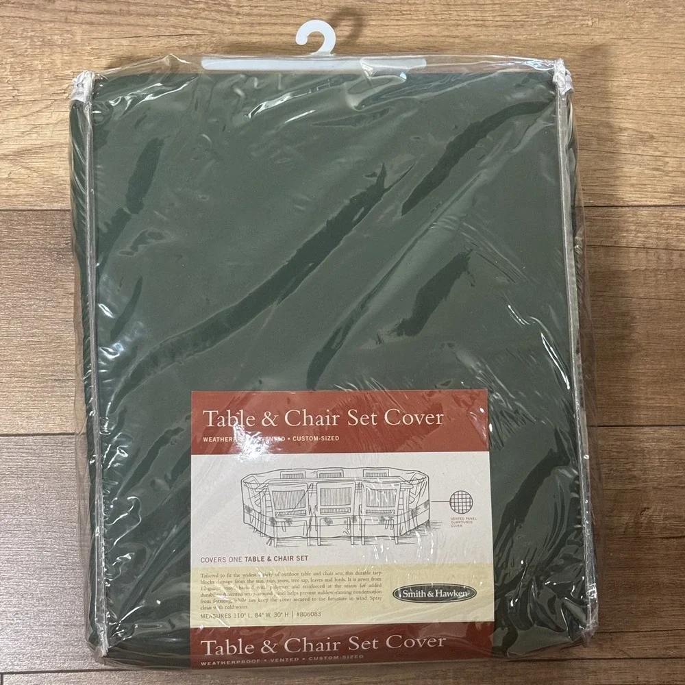 NEW Smith & Hawken Patio Table & Chair Set Cover Green 110x84 Waterproof Vented